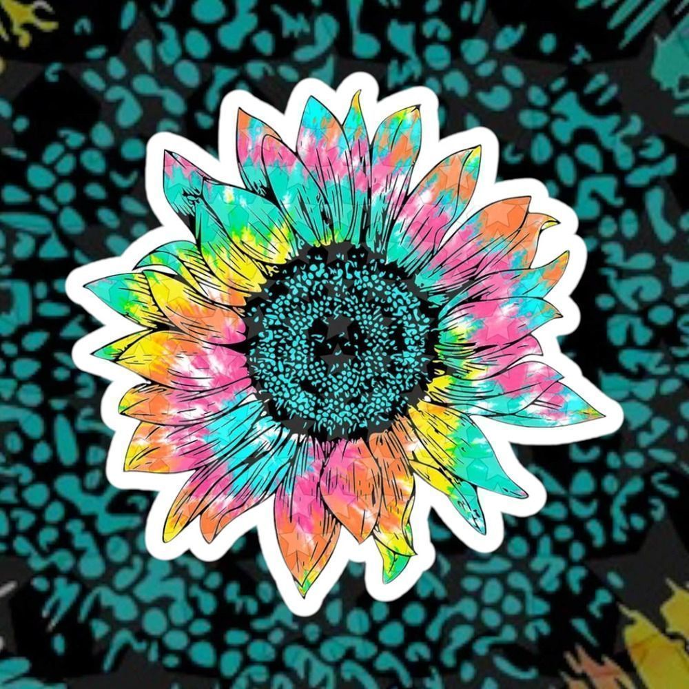 Tie Dye Sunflower Sticker Pack Of 3